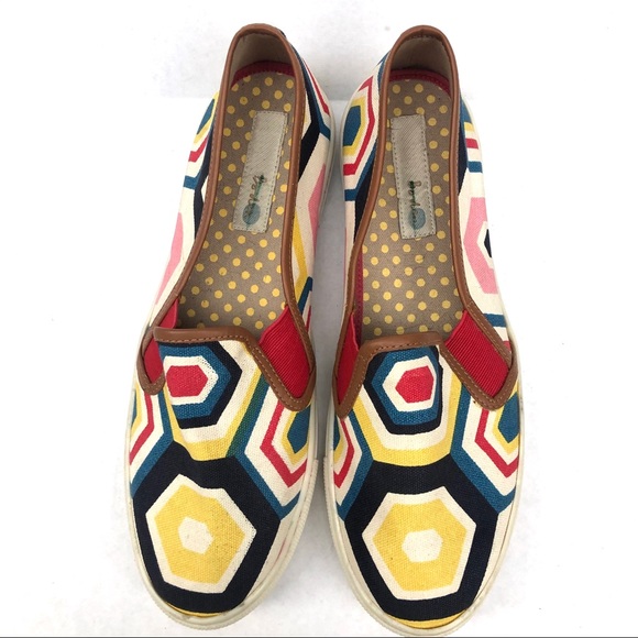 Boden Geometric Print Canvas Slip On Sneakers 10.5 - Picture 6 of 11